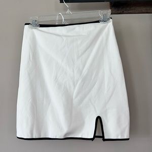 Princess Polly Jerrie White Mini Skirt with Black Lining